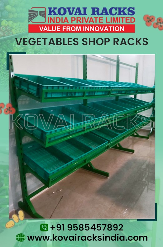 Green Grocery Display Rack